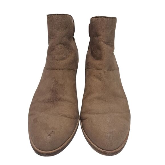 Eileen Fisher Tote Chic Ankle Boots Stacked Heel Size 8.5 Earth Tumbled Nubuck - Picture 6 of 13